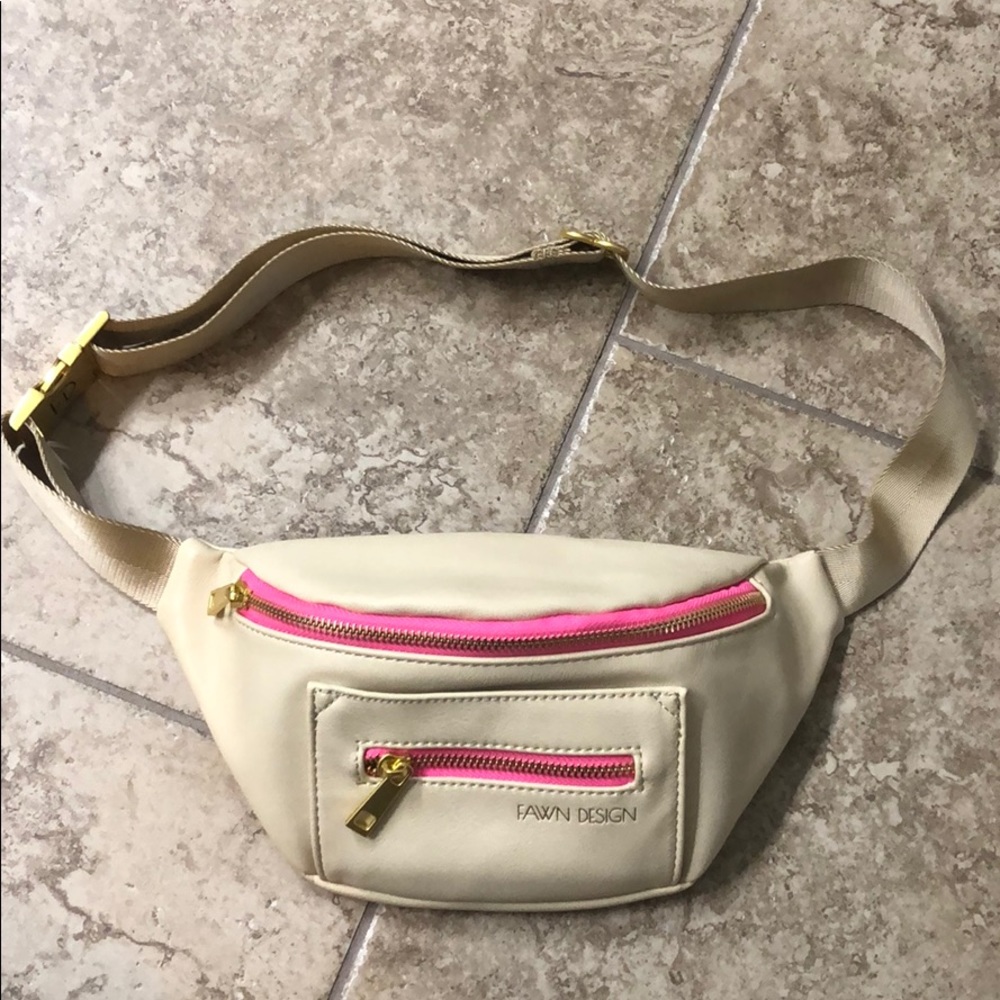 Fawn Design Neon Pink and Cream Fanny Pack